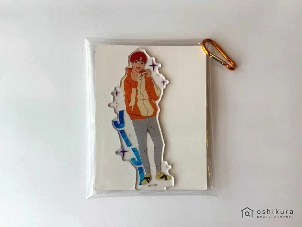 クリアポーチ15×12CM(カラビナ付)オレンジ